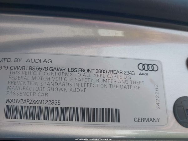2019 AUDI A7 55 PREMIUM