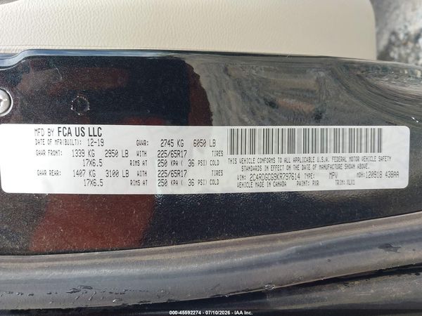 2019 DODGE GRAND CARAVAN SXT — I9