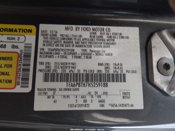 2017 FORD MUSTANG ECOBOOST