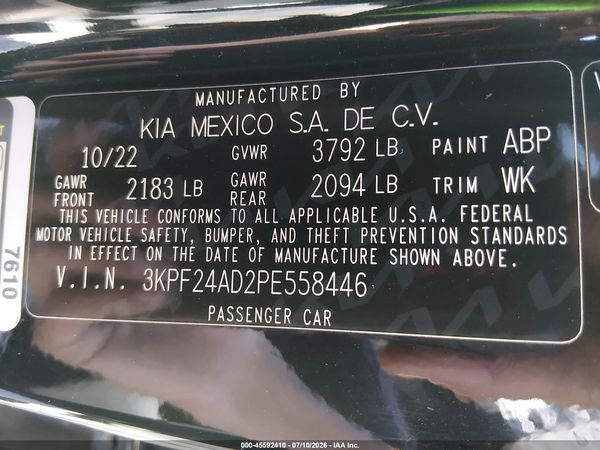 2023 KIA FORTE LXS