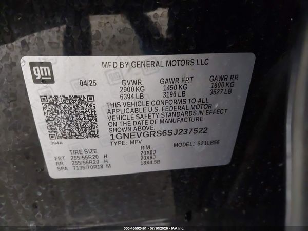 2025 CHEVROLET TRAVERSE AWD LT — I9