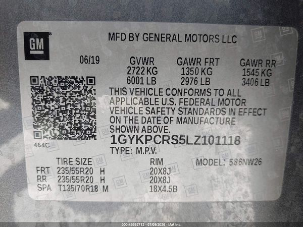 2020 CADILLAC XT6 FWD PREMIUM LUXURY