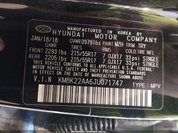 2018 HYUNDAI KONA SEL