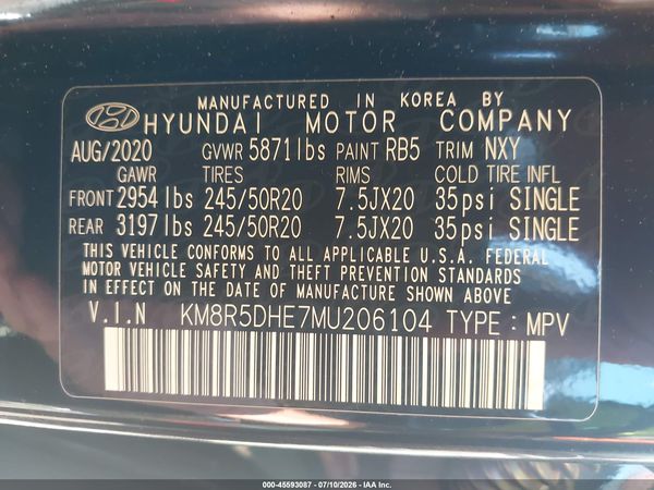 2021 HYUNDAI PALISADE LIMITED