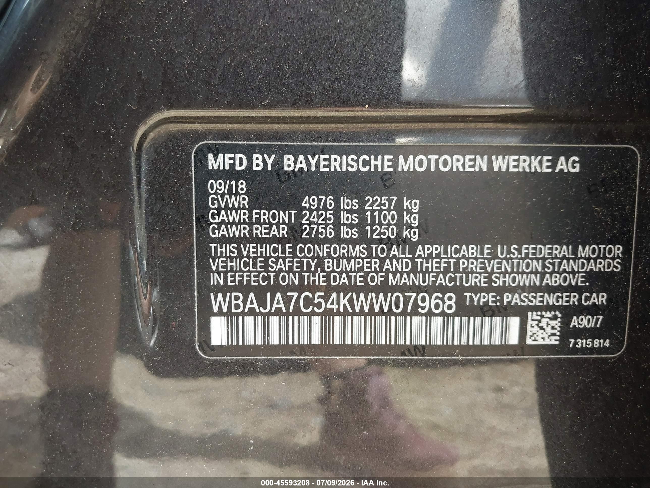 2019 BMW 5 SERIES 530I XDRIVE