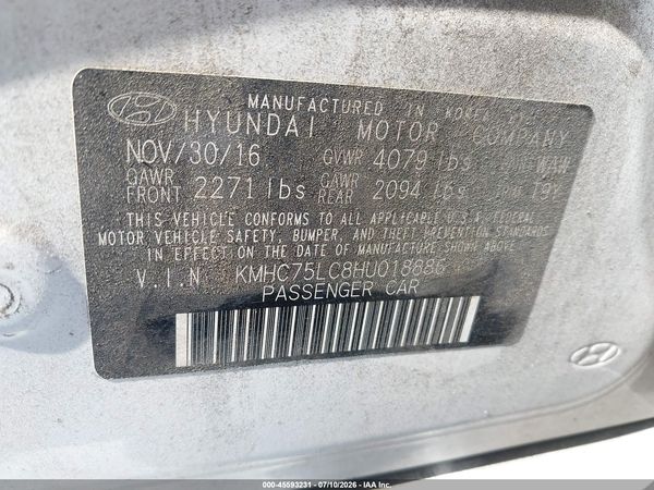 2017 HYUNDAI IONIQ HYBRID SEL