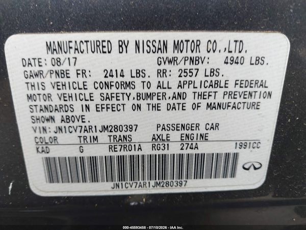 2018 INFINITI Q50 2.0T PURE