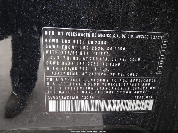 2021 VOLKSWAGEN TIGUAN — I9