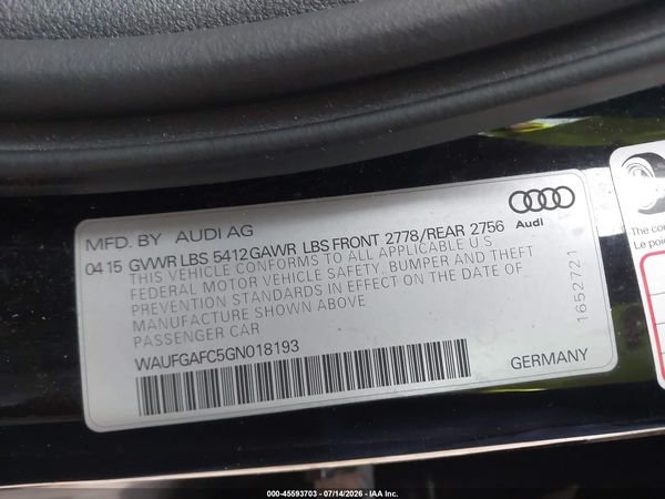2016 AUDI A6 3.0T PREMIUM PLUS