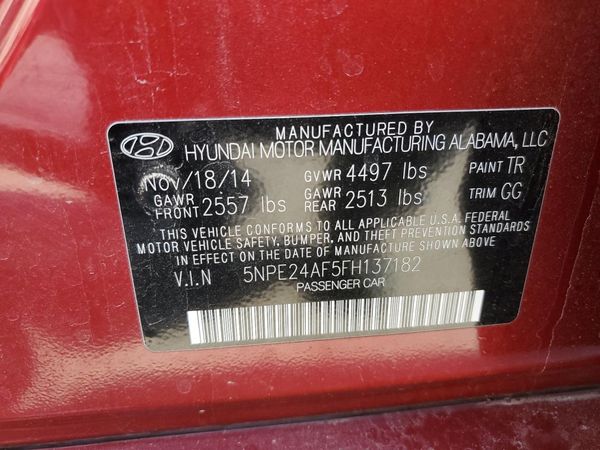 2015 HYUNDAI SONATA SE, ECO
