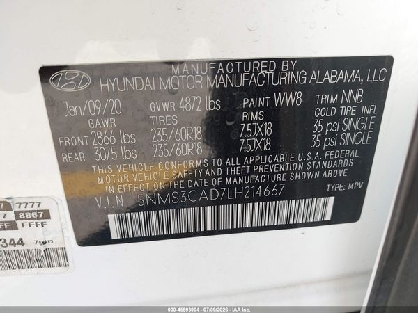2020 HYUNDAI SANTA FE SEL