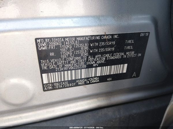 2019 TOYOTA RAV4 XLE PREMIUM
