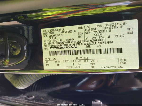 2023 FORD F-150 PLATINUM
