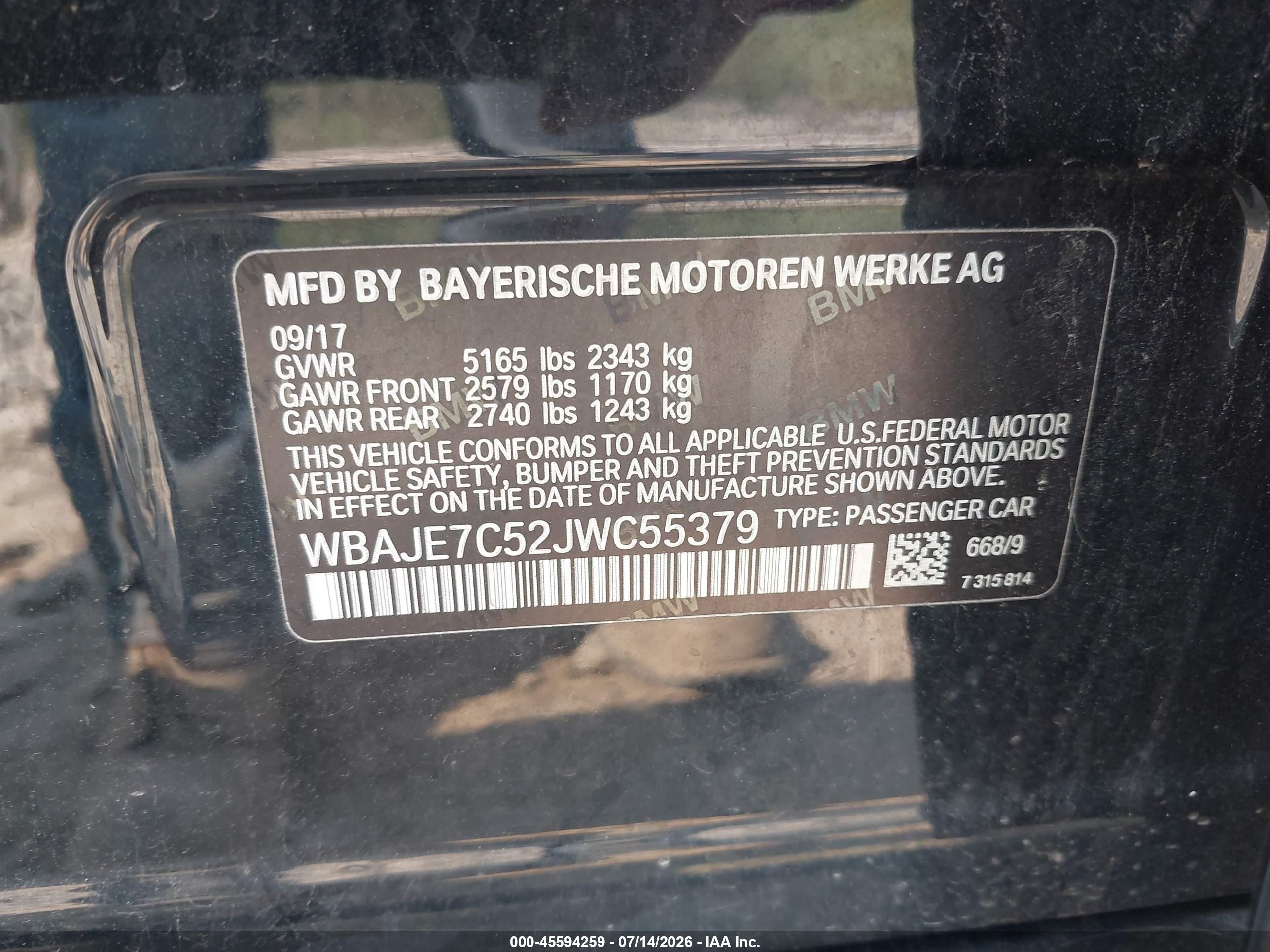 2018 BMW 540I XDRIVE