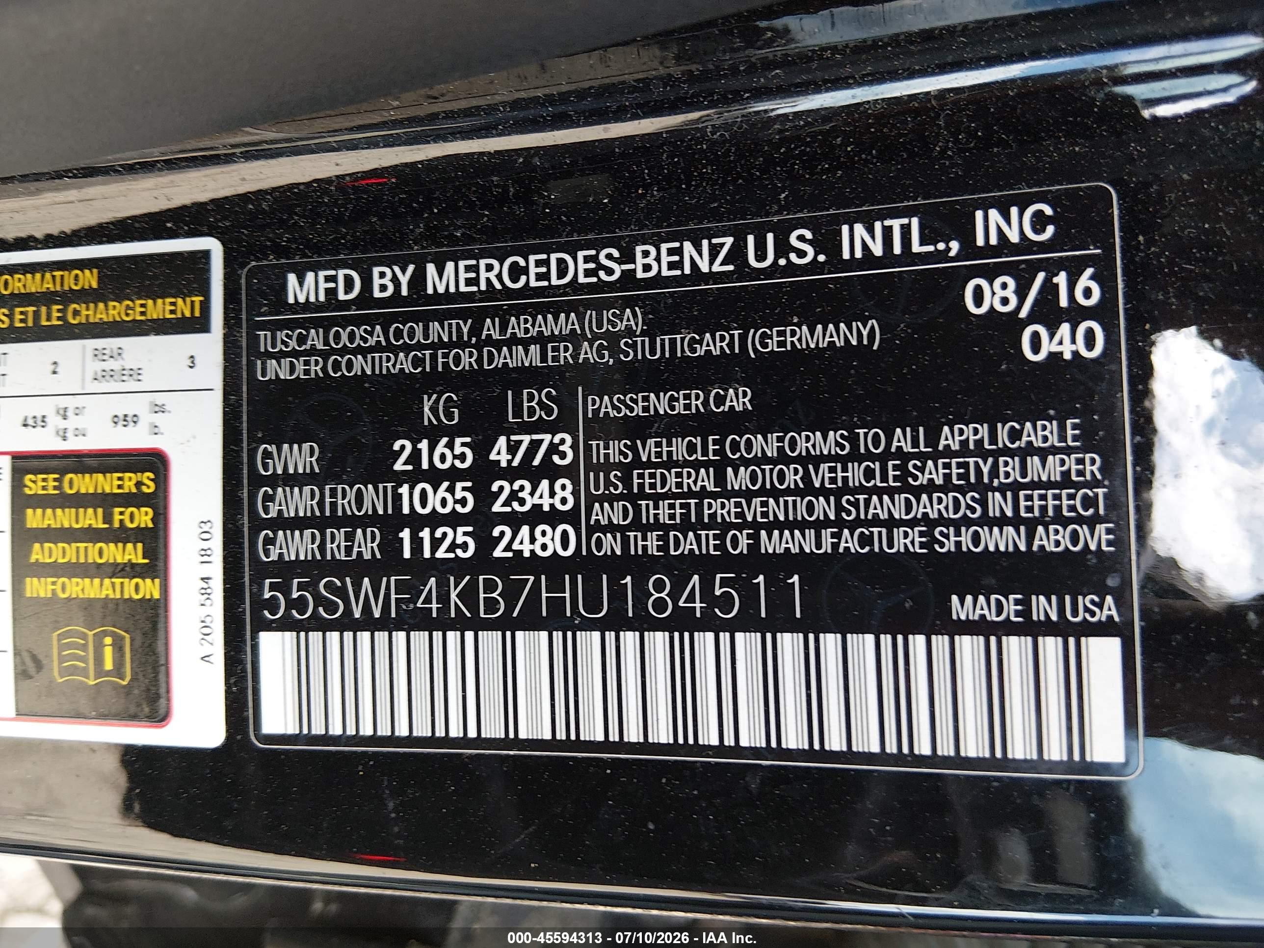 2017 MERCEDES-BENZ C 300 4MATIC