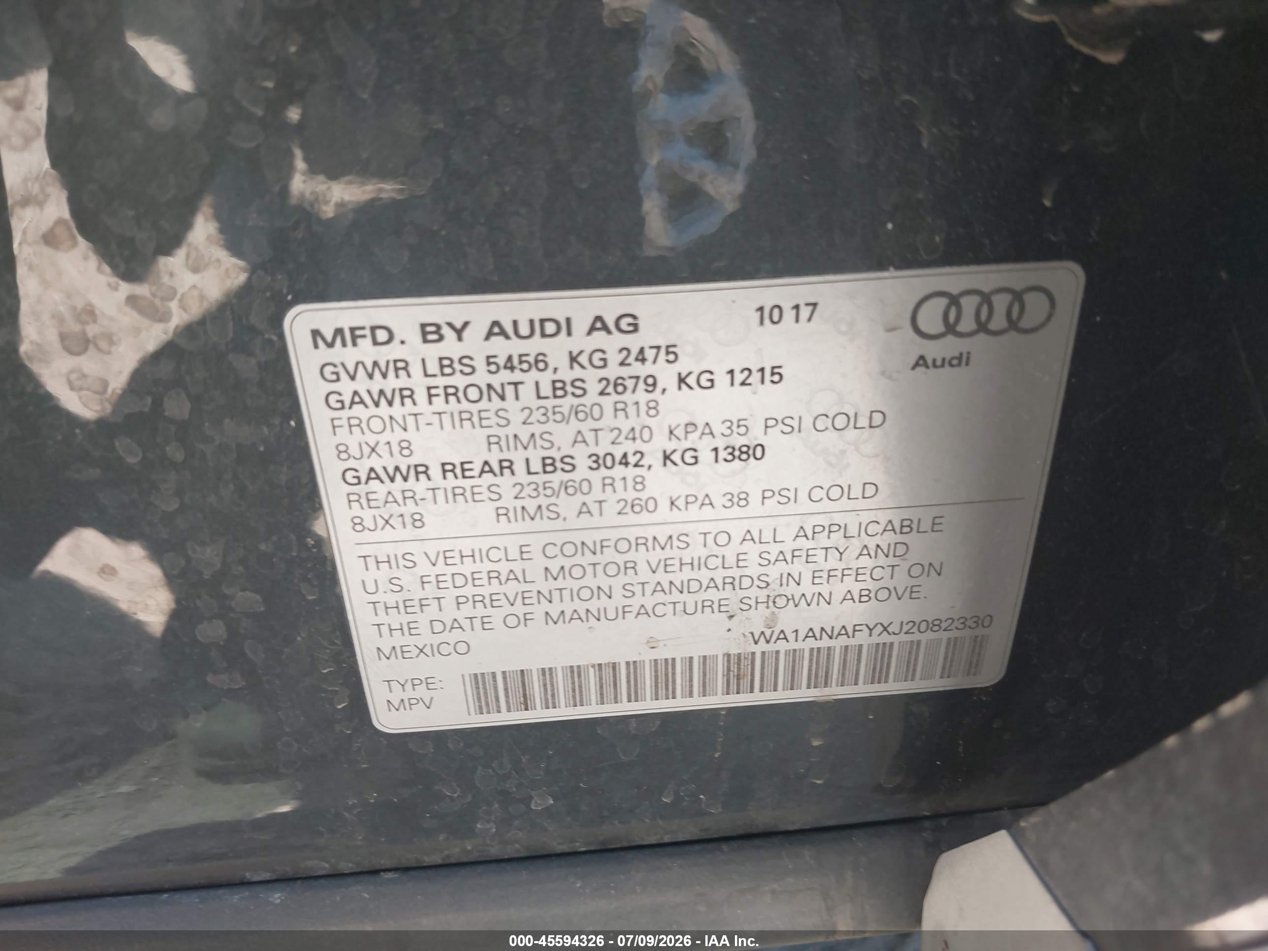 2018 AUDI Q5 quattro Premium
