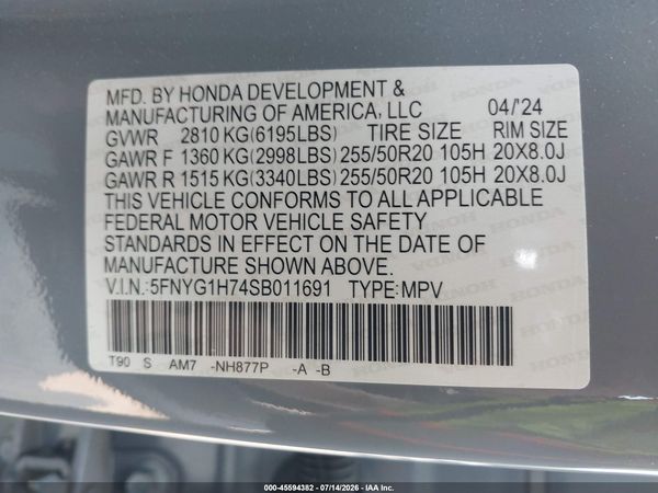 2025 HONDA PILOT TOURING