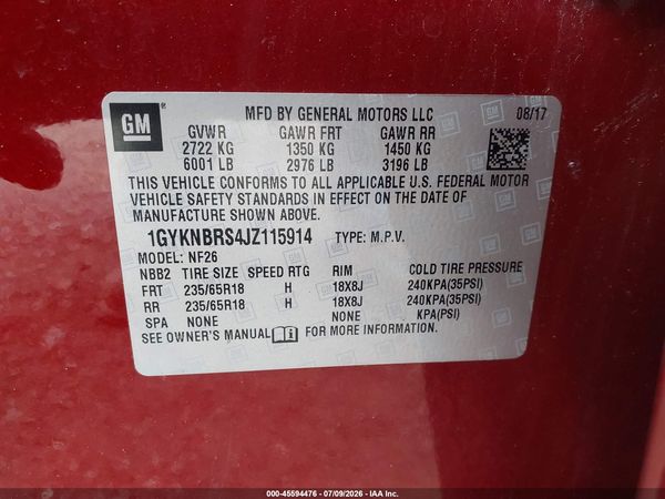 2018 CADILLAC XT5 STANDARD