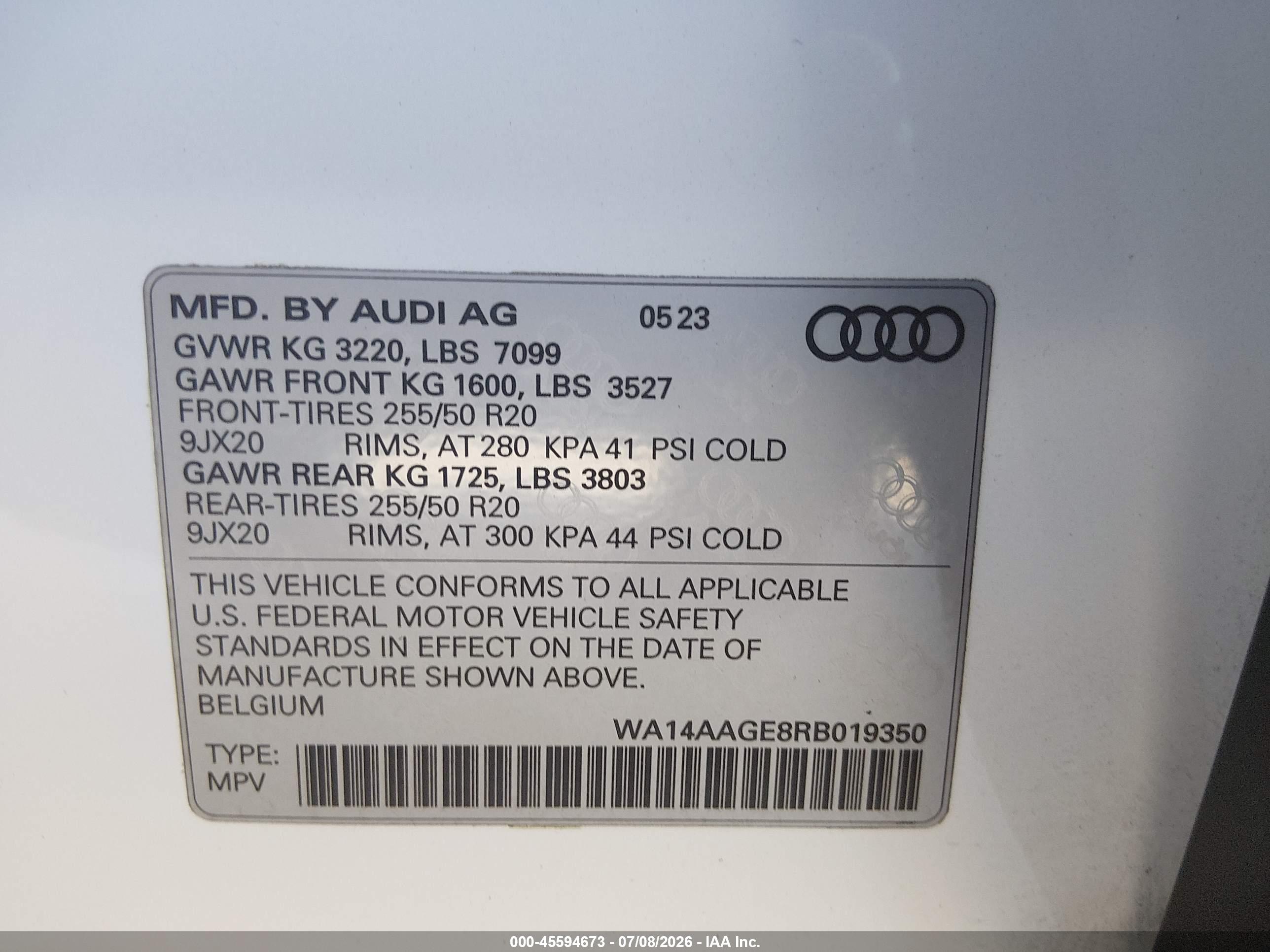 2024 AUDI Q8 E-TRON PREMIUM QUATTRO
