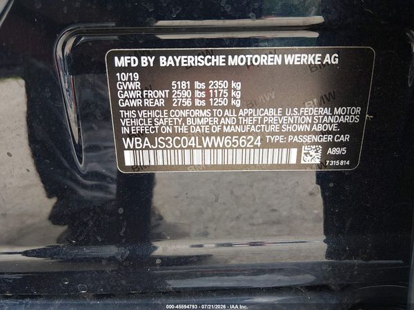 2020 BMW 540I XDRIVE