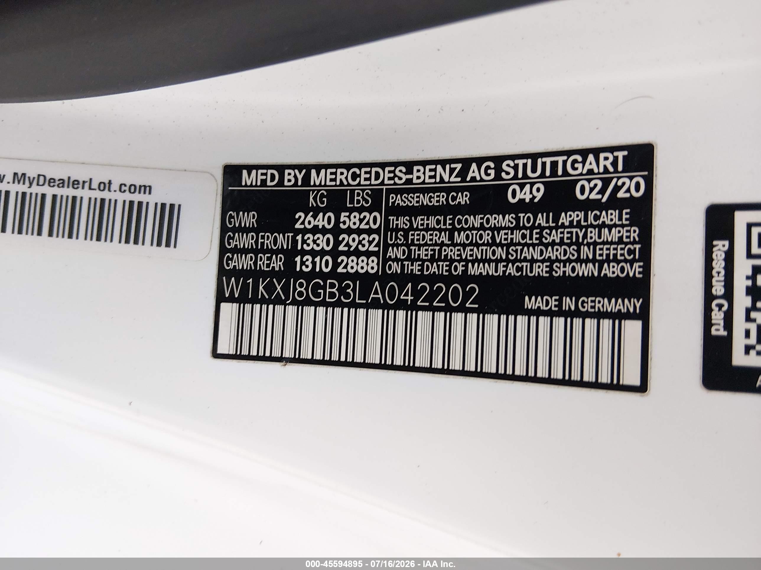 2020 MERCEDES-BENZ S 560 4MATIC