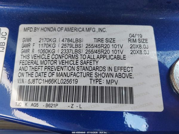 2019 ACURA RDX A-SPEC PACKAGE