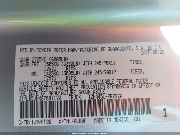 2025 TOYOTA TACOMA SR5