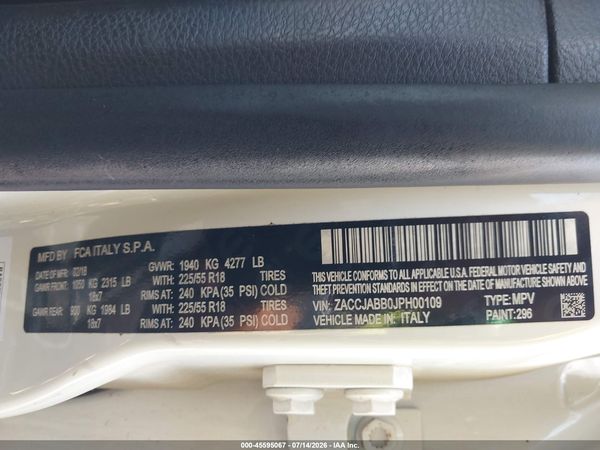 2018 JEEP RENEGADE ALTITUDE FWD