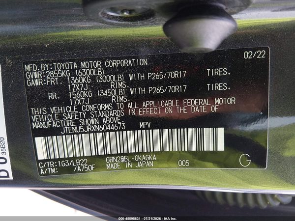 2022 TOYOTA 4RUNNER SR5 PREMIUM