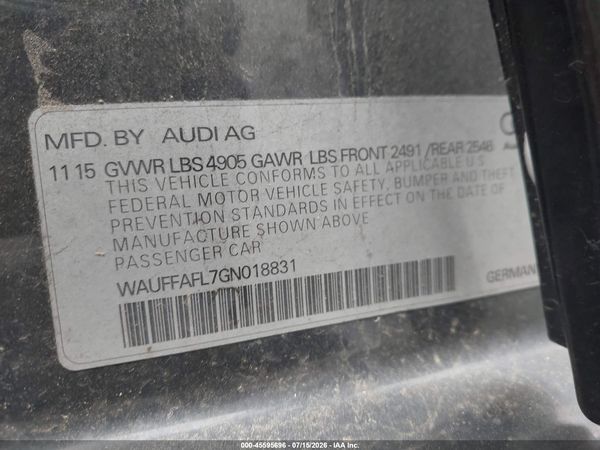 2016 AUDI A4 PREMIUM PLUS
