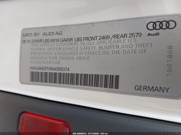 2019 AUDI A5 45 PREMIUM
