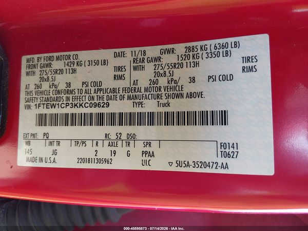 2019 FORD F-150 XL