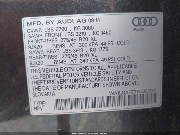2015 AUDI Q7 3.0T PREMIUM