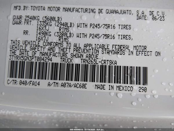 2023 TOYOTA TACOMA SR