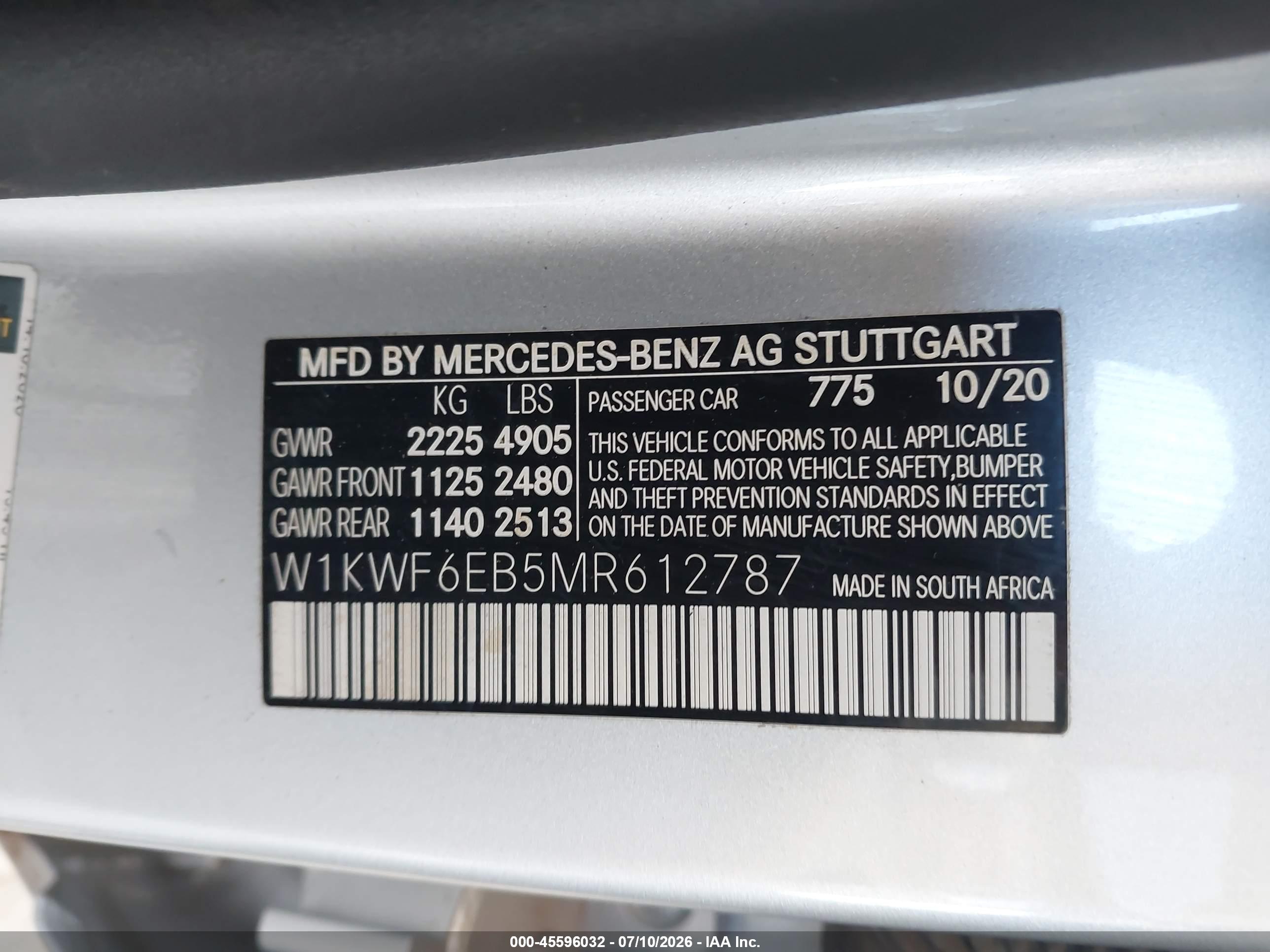 2021 MERCEDES-BENZ AMG C 43 4MATIC