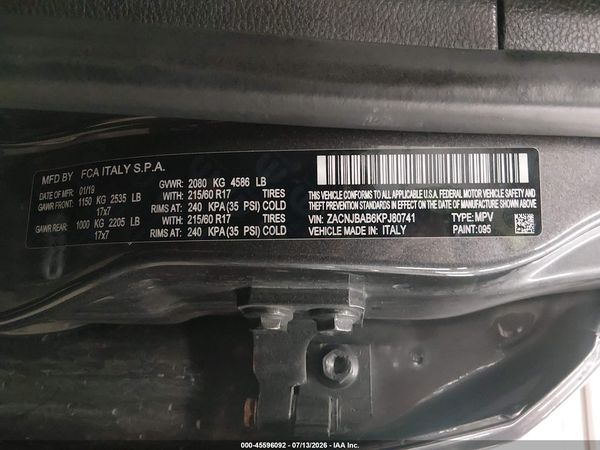 2019 JEEP RENEGADE SPORT 4X4