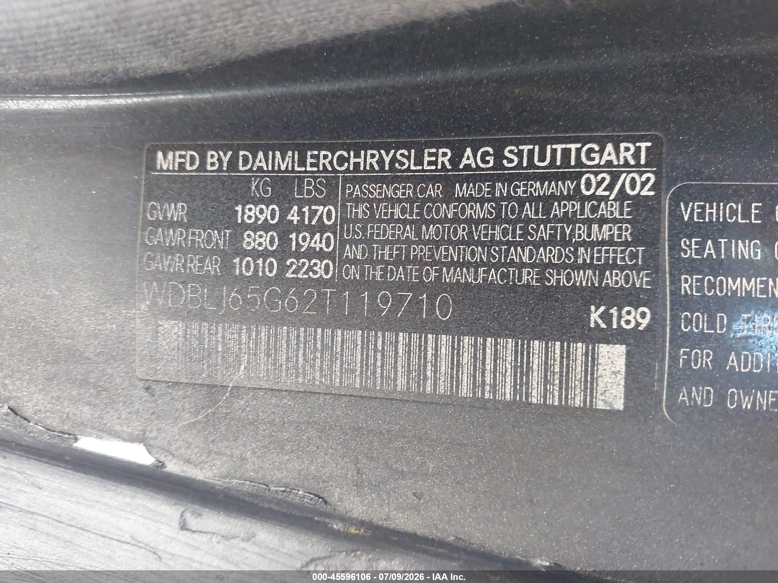 2002 MERCEDES-BENZ CLK 320 CLK320