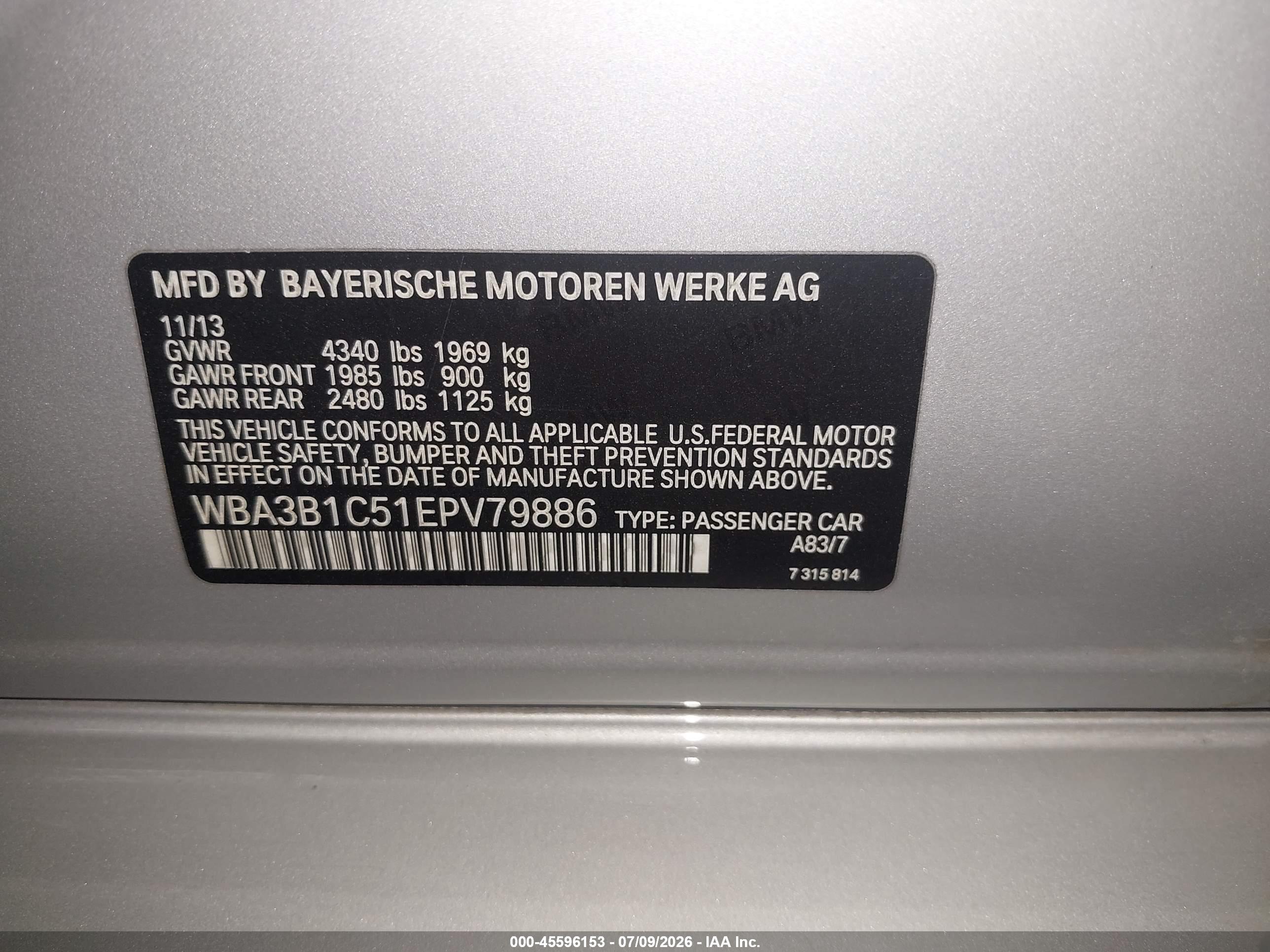 2014 BMW 320I SA