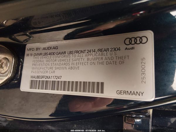 2019 AUDI A3 45 PREMIUM