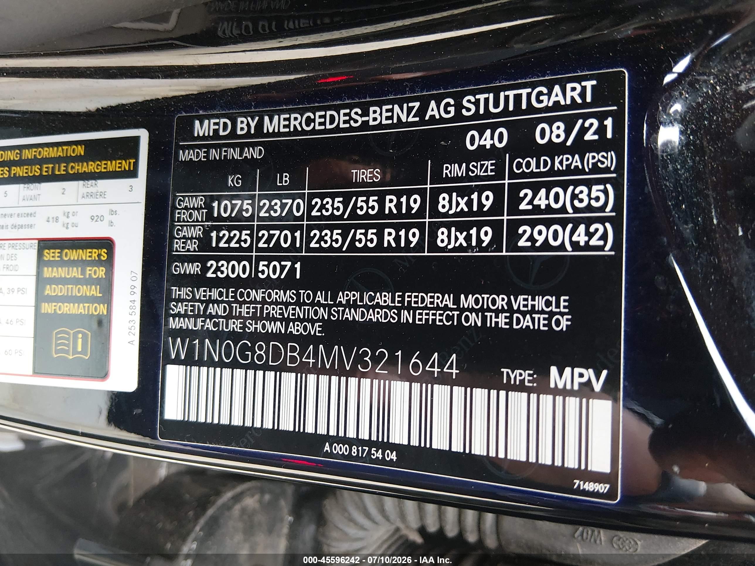 2021 MERCEDES-BENZ GLC 300 SUV