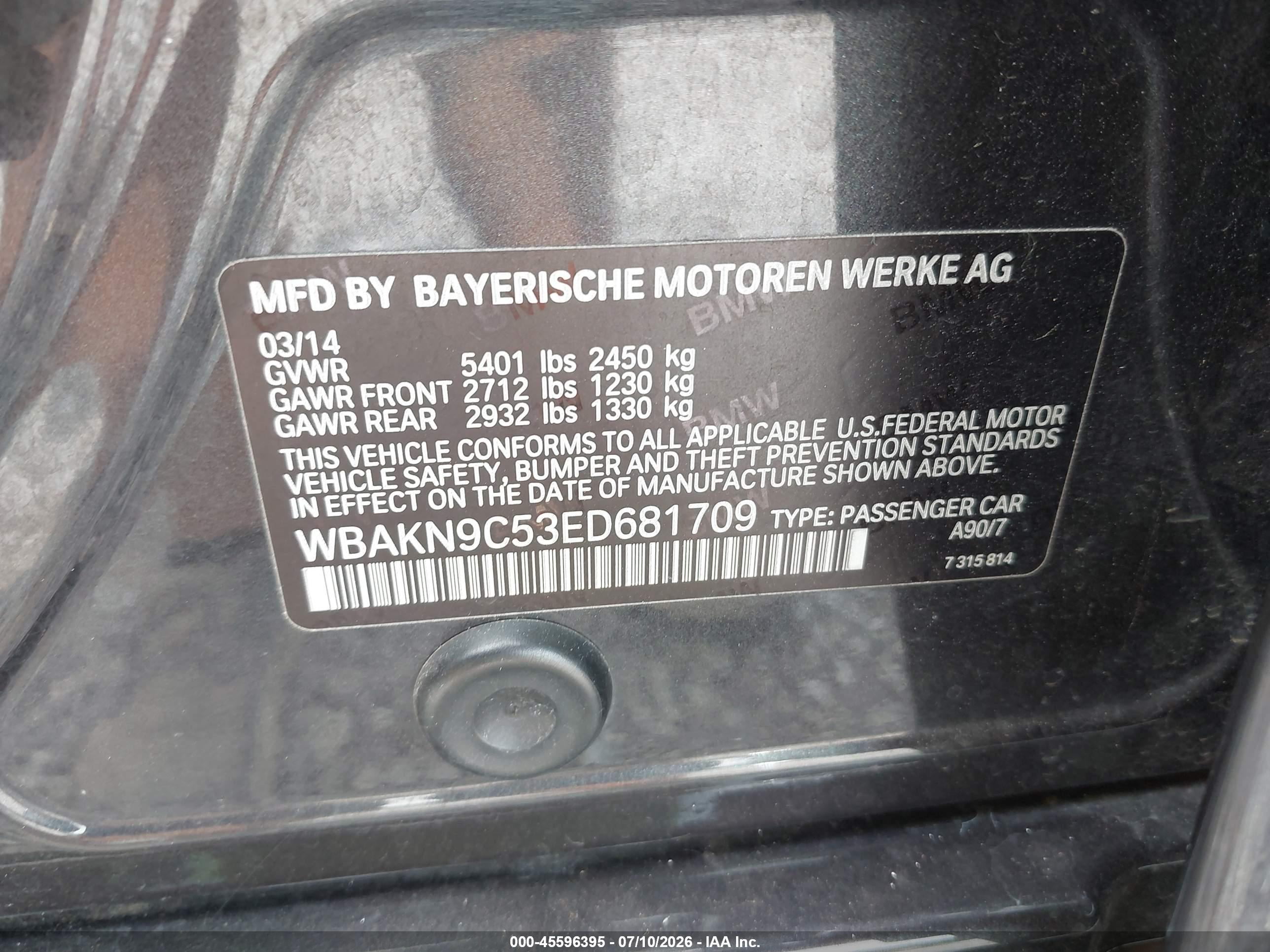 2014 BMW 550I