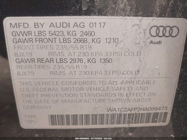 2017 AUDI Q5 2.0T PREMIUM