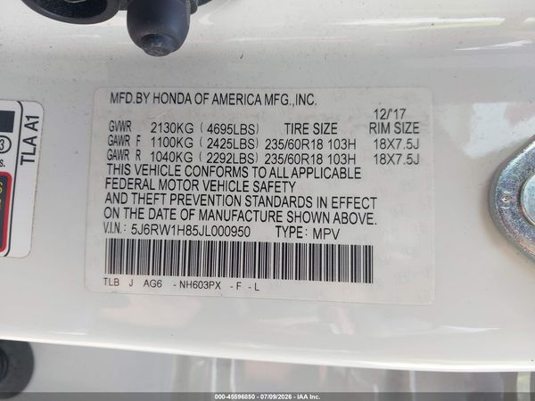 2018 HONDA CR-V EX-L/EX-L NAVI