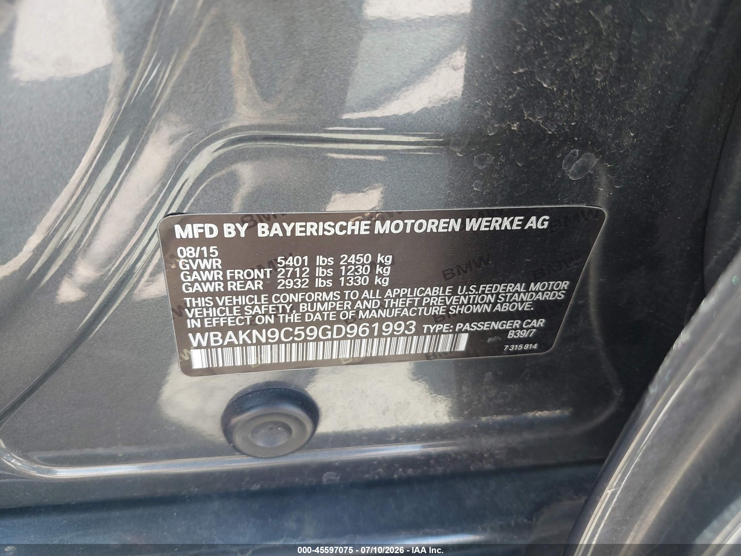2016 BMW 550I