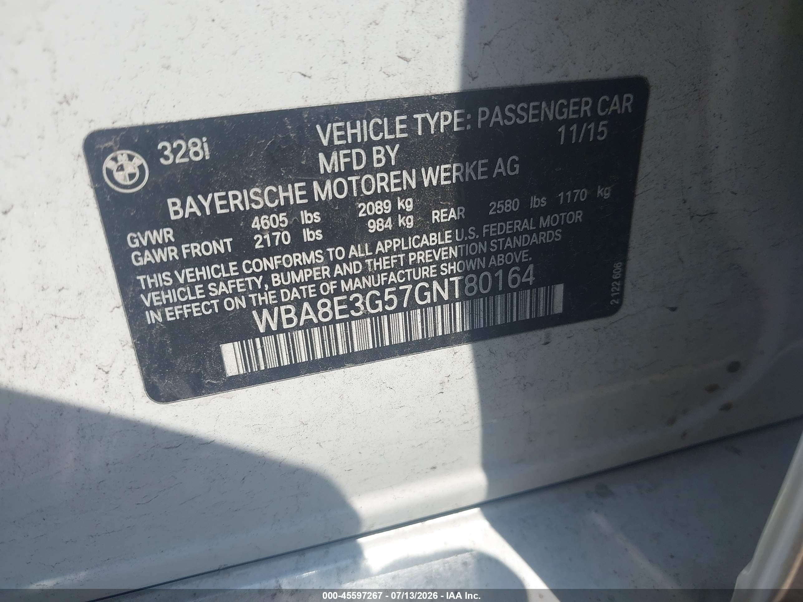 2016 BMW 328I XDRIVE