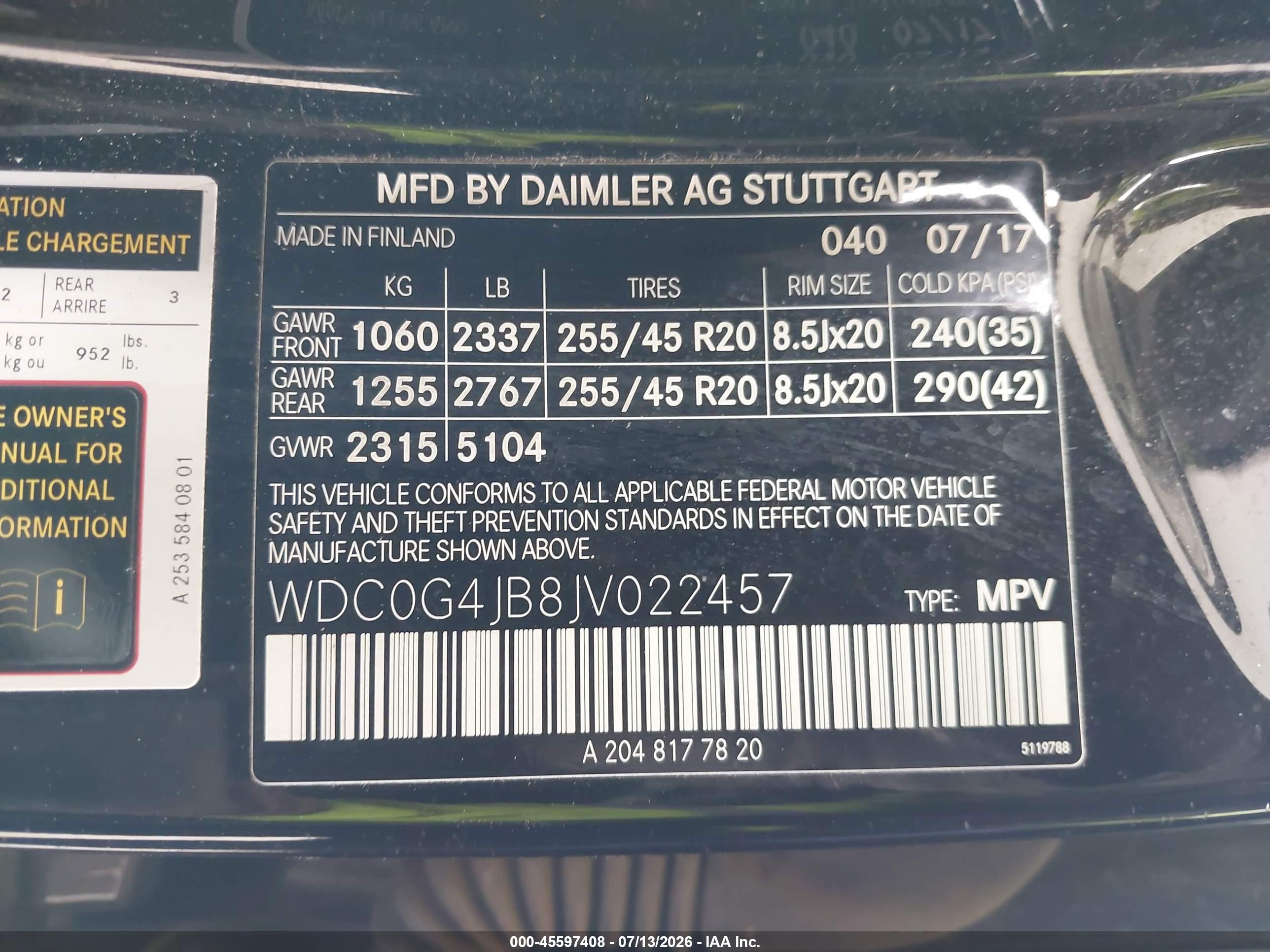 2018 MERCEDES-BENZ GLC 300 GLC300