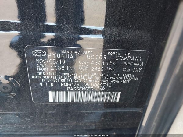 2020 HYUNDAI IONIQ ELECTRIC SE