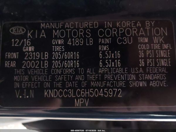 2017 KIA NIRO EX
