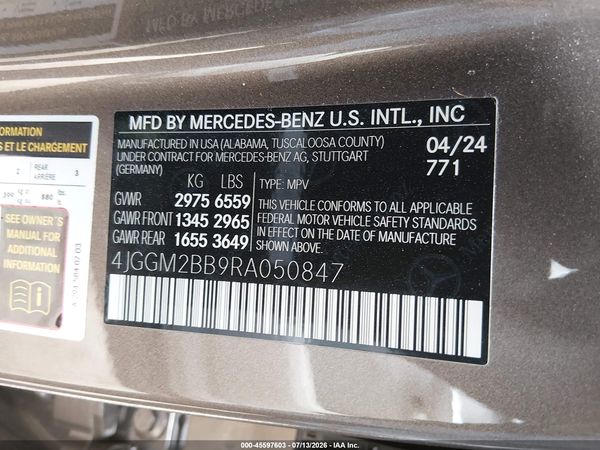 2024 MERCEDES-BENZ EQE 350+ SUV EQE350+