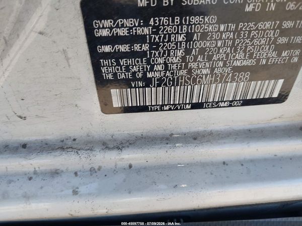 2021 SUBARU CROSSTREK SPORT